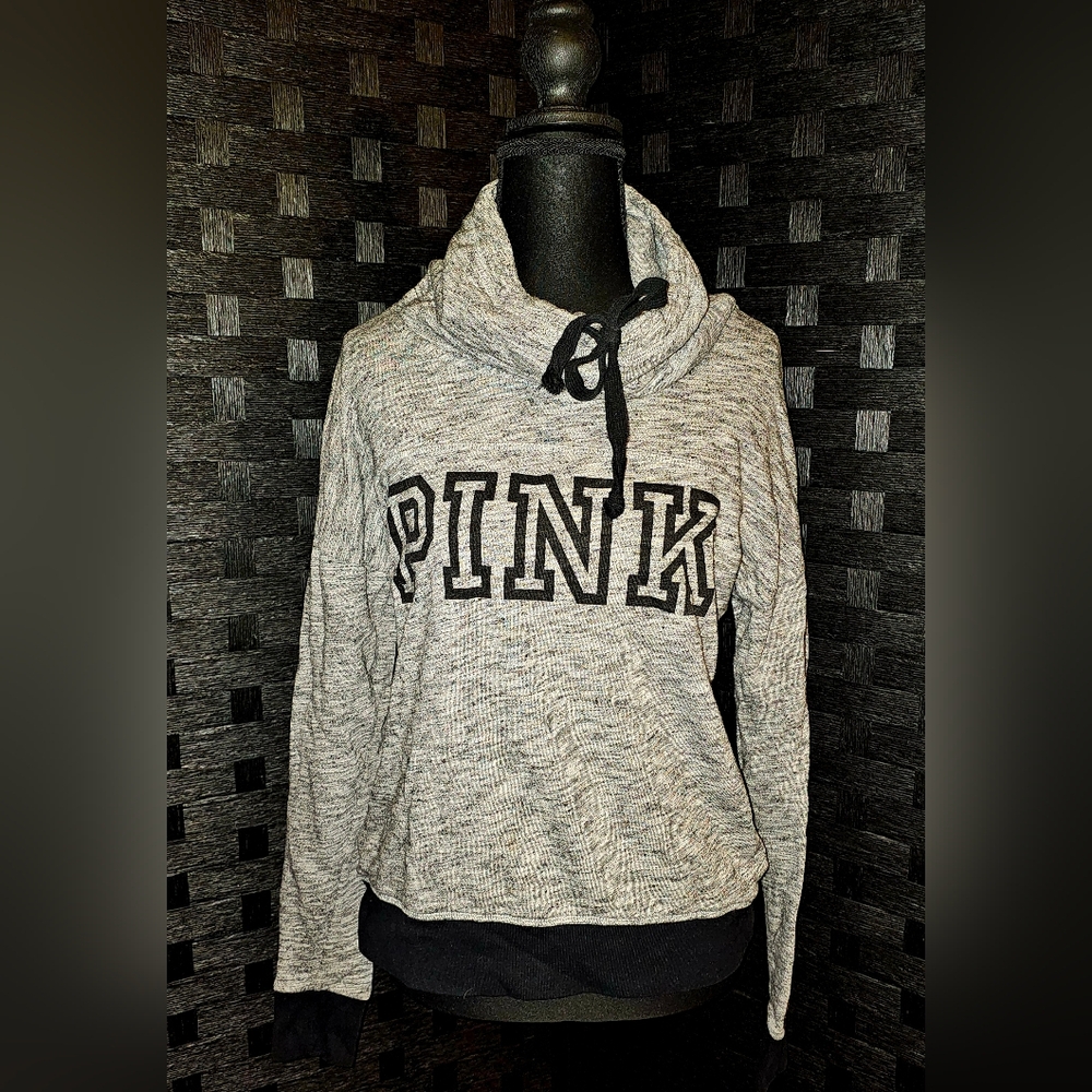 PINK Victoria's Secret Black and Gray Hoodie